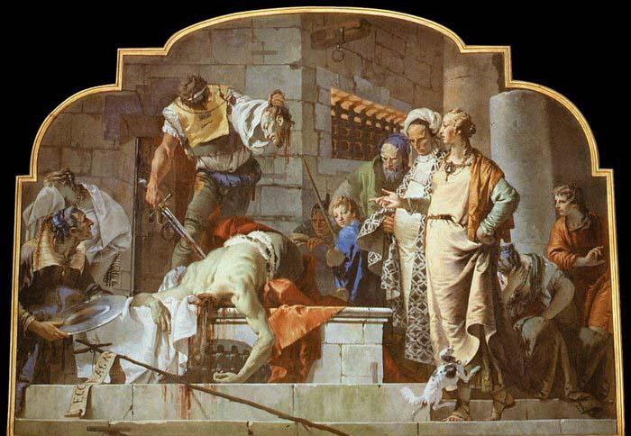TIEPOLO, Giovanni Domenico The Beheading of John the Baptist Norge oil painting art
